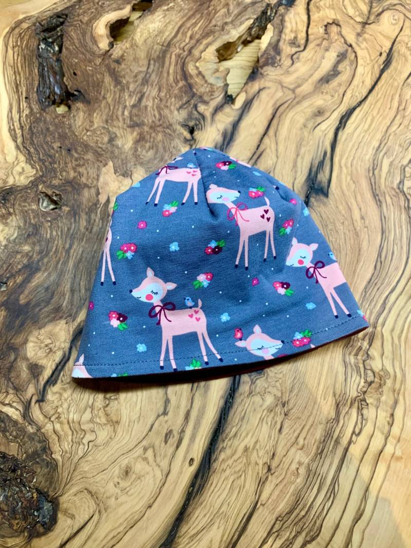 Mädchen Beanie, Frühlingsmütze Oder Winter, Übergangs Set , Baby Und Kinder Mütze, Rehe, Babys, 0-2 Monate von JuMaKreationen