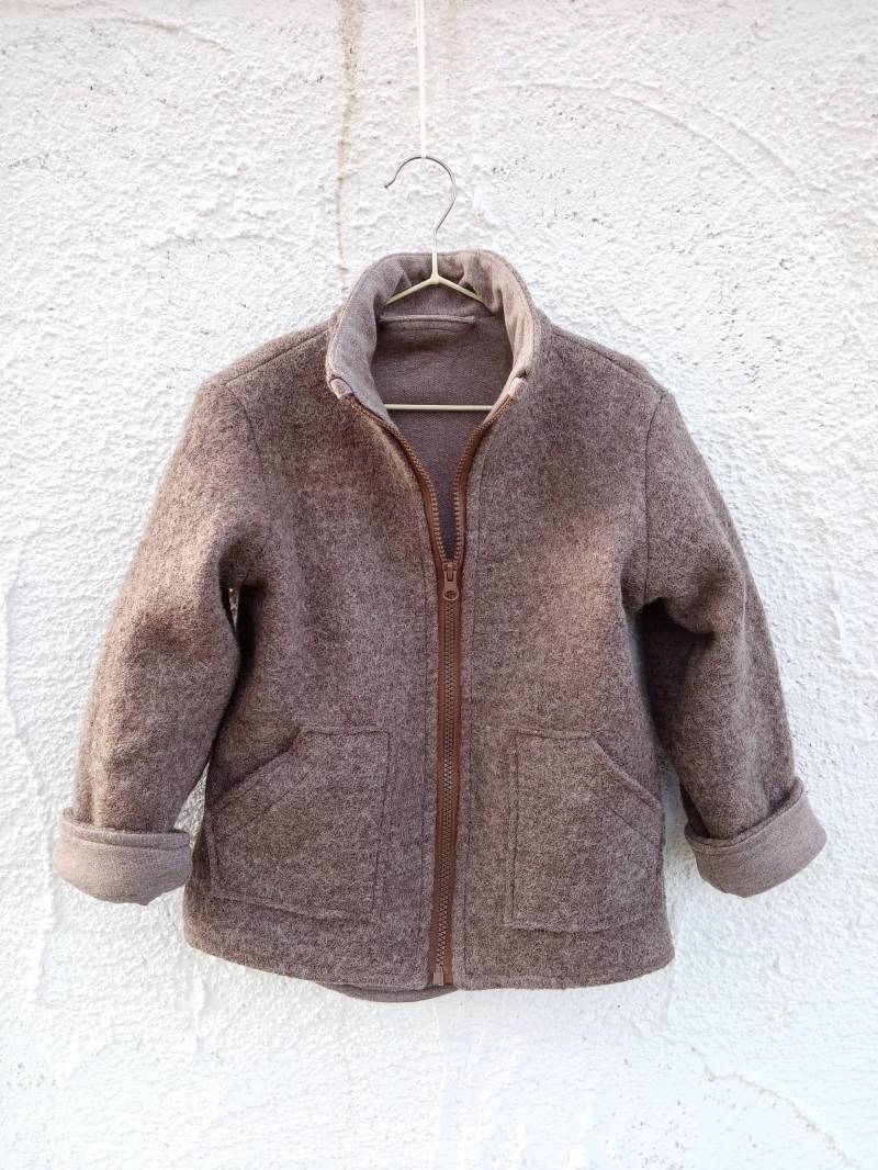 Walkjacke /Wollwalkjacke Für Kinder Ab Größe 110-116 Bis 140-146 Mit Baumwoll-Futter von JuTTanDE