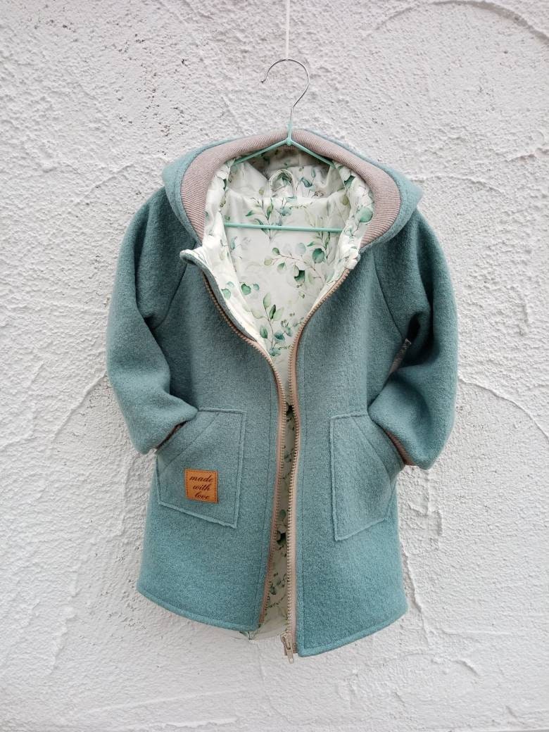 Walkmantel/ Wollwalkjacke Für Kinder | Foto Altmint , Ab Größe 62-68 Bis 158-164. Futter Baumwolljersey Mit Muster Oder Einfarbig von JuTTanDE
