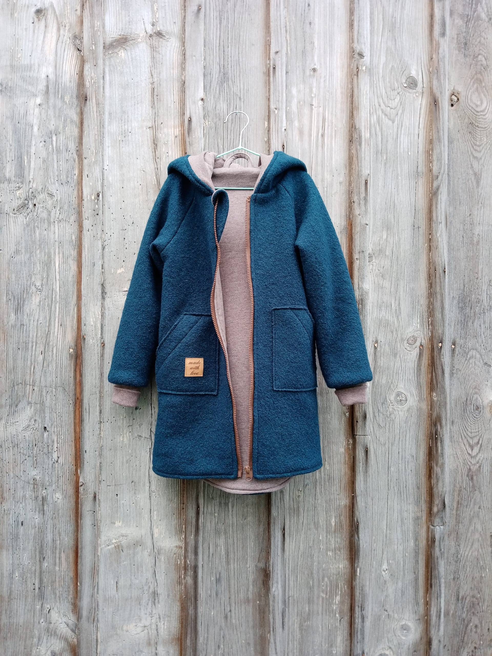 Walkmantel/Wollwalkjacke | Foto Dunkelpetrol Ab 62-68 Bis 140-146, Futter Baumwollsweat Einfarbig, Baumwolljersey Mit Muster Oder Einfarbig von JuTTanDE