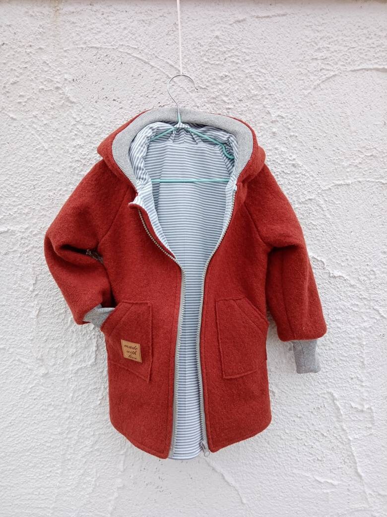 Walkmantel/Wollwalkjacke Für Kinder Ab Größe 62-68 Bis 140-146 Mit Baumwoll Futter von JuTTanDE