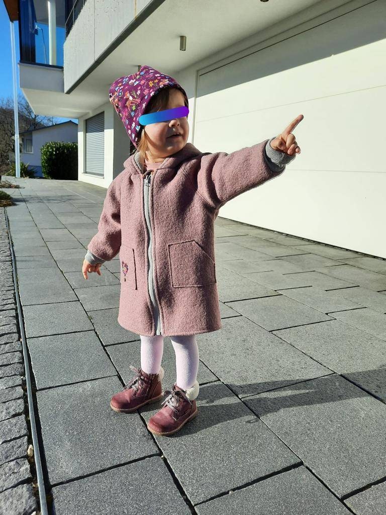 Walkmantel /Wollwalkjacke Altrosa Für Kinder Ab Größe 62-68 Bis 140-146 Mit Baumwoll Futter von JuTTanDE