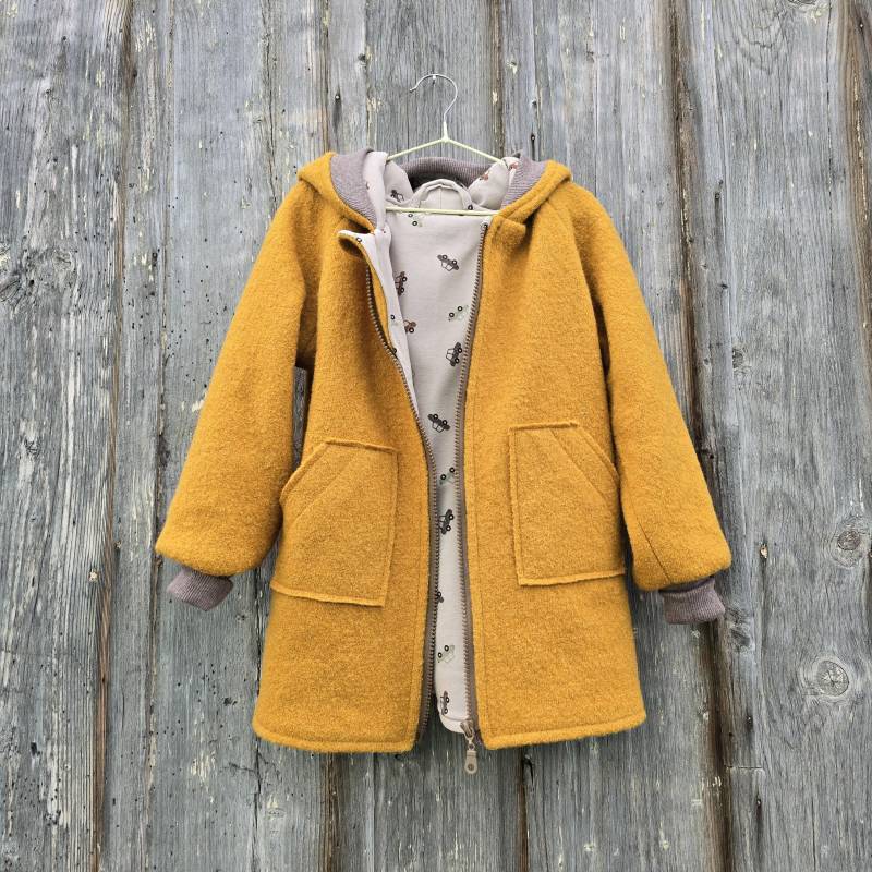 Walkmantel /Wollwalkjacke | Foto Senfgelb Ab 62-68 Bis 146 - 152 Futter Baumwolljersey Mit Muster Oder Einfarbig. Baumwollsweat von JuTTanDE