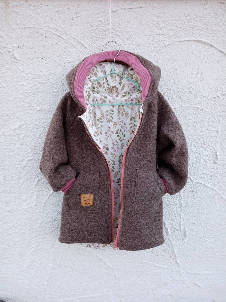 Walkmantel /Wollwalkjacke | Foto Taupe Für Kinder Ab Größe 62-68 Bis 140-146 Futter Baumwolljersey Mit Oder Einfarbig von JuTTanDE