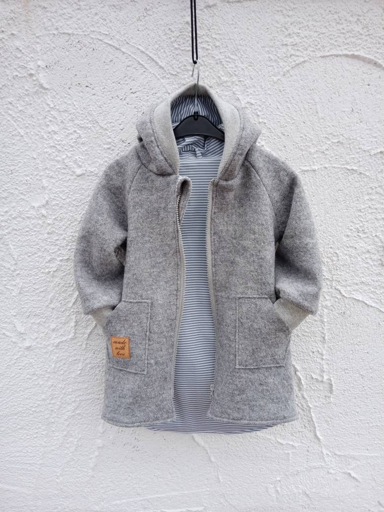 Walkmantel /Wollwalkjacke Für Kinder Ab Größe 62-68 Bis 140-146 Mit Baumwoll Futter von JuTTanDE