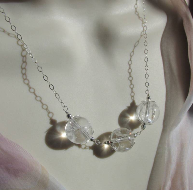 Bergkristall Kette Transparent, 925 Sterling Silber, Klarer Kette, Blumige Draht Gewickelt Edelsteine Bergkristall Kette Transparent, 925 Sterling Silber, Klarer Kette, Blumige Draht Gewickelt Edelsteine von JuanDelRioDesigns