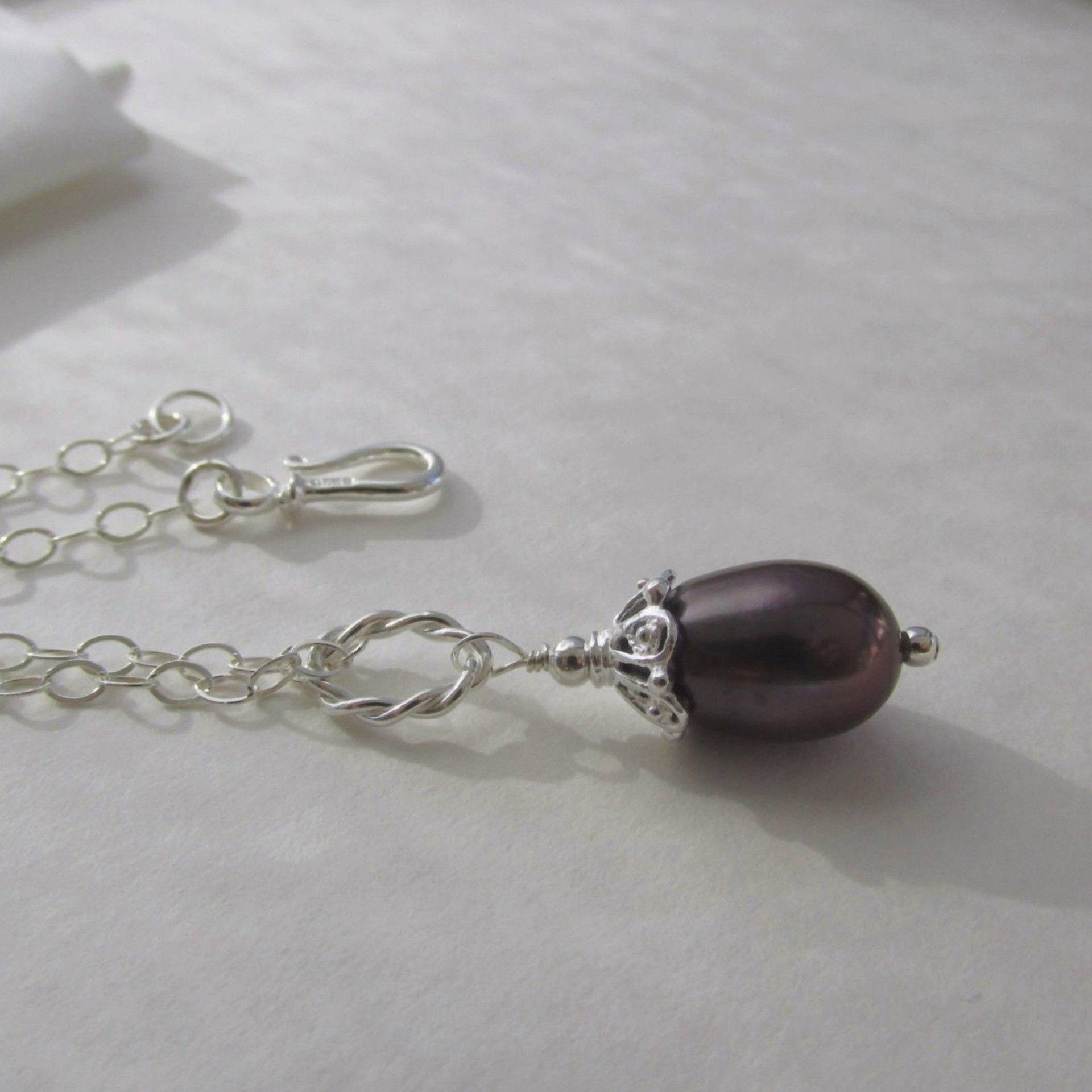 Einzelner Perlenanhänger An Collierkette, 925 Sterling Silber, Schoko Mokka Kaffee, Aaa Süßwasser Perlentropfen, Hübsche Perlenbedeckte Perle Einzelner Perlenanhänger An Collierkette, 925 Sterling Silber, Schoko Mokka Kaffee, Aaa Süßwasser Perlentropfen, Hübsche Perlenbedeckte Perle von JuanDelRioDesigns