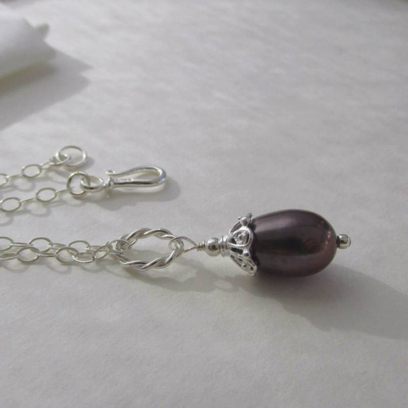 Einzelner Perlenanhänger An Collierkette, 925 Sterling Silber, Schoko Mokka Kaffee, Aaa Süßwasser Perlentropfen, Hübsche Perlenbedeckte Perle Einzelner Perlenanhänger An Collierkette, 925 Sterling Silber, Schoko Mokka Kaffee, Aaa Süßwasser Perlentropfen, Hübsche Perlenbedeckte Perle von JuanDelRioDesigns