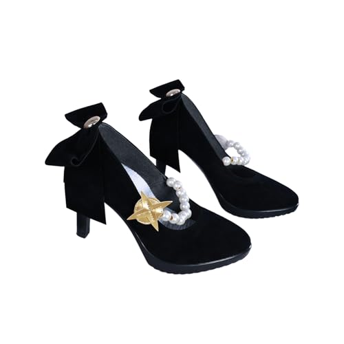 Damen Halloween Karneval Cosplay Schuhe Anime Halloween Karneval Party Spielkostüm Set mit dicken Sohlen und runden Zehenschuhen Kawaii Mädchen Geschenk (Eleganz 1,43) von Juankrynord