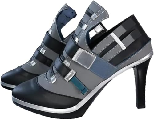 Damen Halloween Karneval Cosplay Schuhe Anime Halloween Karneval Party Spielkostüm Set mit dicken Sohlen und runden Zehenschuhen Kawaii Mädchen Geschenk (Eleganz 2,39) von Juankrynord