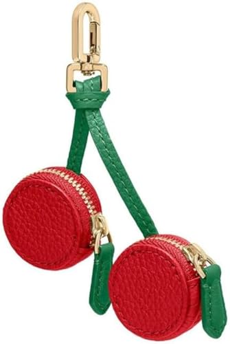 Niedliche Y2K Erdbeere Schlüsselanhänger mit Reißverschluss Rucksack Kawaii Obst Form Schlüsselanhänger Mini Brieftasche Charms Geschenk für Mädchen Mama Freunde (Kirsche,Einheitsgröße) von Juankrynord