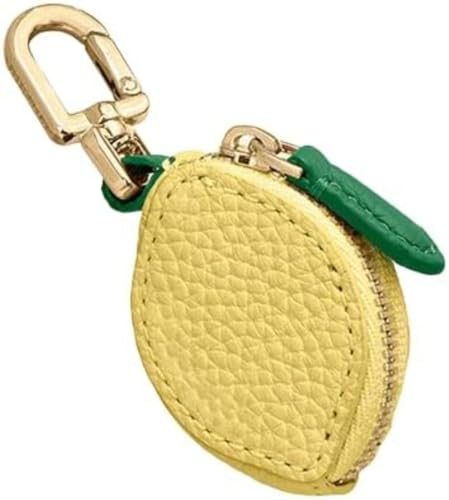 Niedliche Y2K Erdbeere Schlüsselanhänger mit Reißverschluss Rucksack Kawaii Obst Form Schlüsselanhänger Mini Brieftasche Charms Geschenk für Mädchen Mama Freunde (Zitrone,Einheitsgröße) von Juankrynord