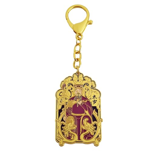 Juanxian Feng Shui 2025 Tai Sui Schlüsselanhänger der Gott des Jahres Harmonie Amulett Reichtum Wohlstand Erfolg Amulett General Wu Sui w5608, grau, 12.2*3.8*6CM von Juanxian