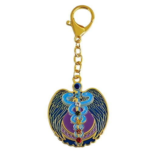 Juanxian Feng Shui 7 Chakra-Juwelen Lebenskraft Keycgain Leidenschaft Romantik Schönheit Jahr der Schlange, multi, 12.5*5.2*6.2CM von Juanxian