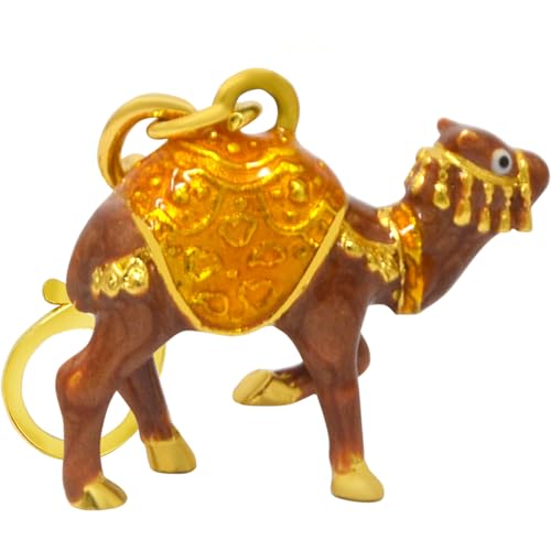 Juanxian Feng Shui Cash Flow Kamel Schlüsselanhänger Reichtum Porsperität Erfolg Glück Amulett W5497, gelb, 9*3.5cm von Juanxian