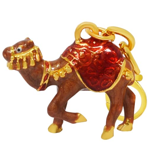 Juanxian Feng Shui Cash Flow Kamel Schlüsselanhänger Reichtum Porsperität Erfolg Glück Amulett W5497, rot, 9 * 3.5cm von Juanxian