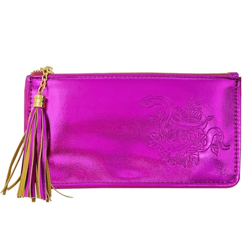 Juanxian Feng Shui Geldbörse mit Reißverschluss, Schlangenmotiv, Violett von Juanxian