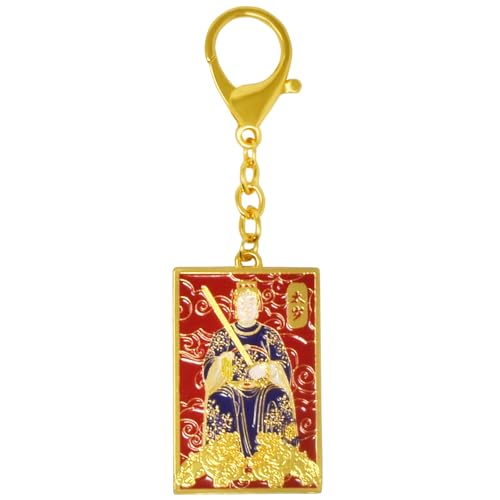 Juanxian Feng Shui Tai Sui Amulett Schlüsselanhänger Chinesische Weisheit Reichtum Porsperität Erfolg Glück Zen Amulett Weihnachtsgeschenk, rot, 12.5*4cm von Juanxian