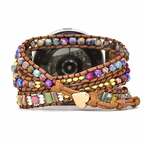 Juaupepo Boho-Stein-Uhrenarmband, kompatibel mit Samsung Galaxy Watch 3, 41 mm, für Damen und Herren, 20 mm, handgefertigt, Naturstein, buntes Jaspis-Armband für Galaxy Watch 7/Watch 6 Juaupepo Boho-Stein-Uhrenarmband, kompatibel mit Samsung Galaxy Watch 3, 41 mm, für Damen und Herren, 20 mm, handgefertigt, Naturstein, buntes Jaspis-Armband für Galaxy Watch 7/Watch 6 von Juaupepo