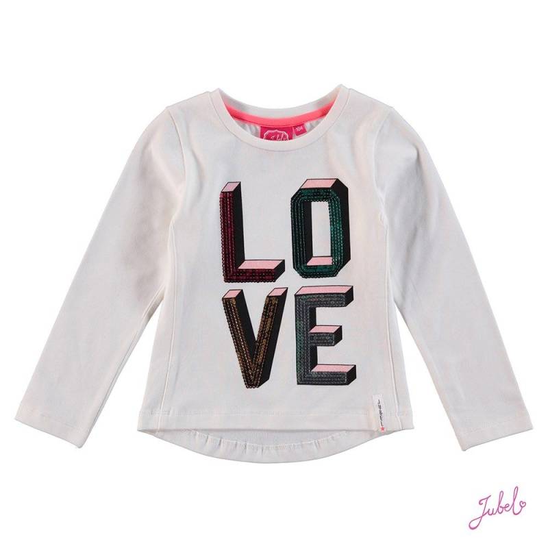 Jubel Shirt Longsleeve offwhite Love Mädchen von Jubel