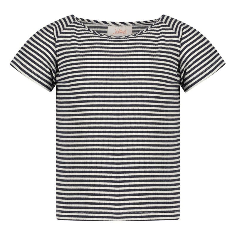 T-Shirt Mädchen navy Rippstrick Ringel / Jubel von Jubel