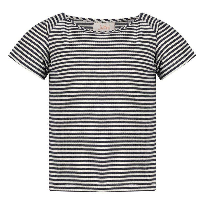 T-Shirt Mädchen navy Rippstrick Ringel / Jubel von Jubel