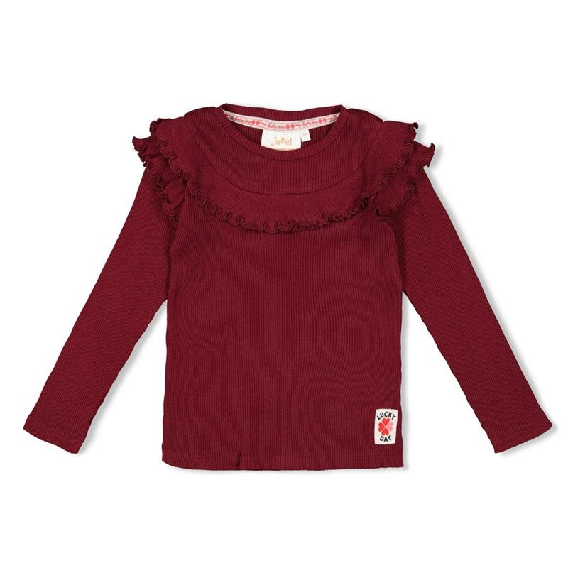 geripptes Longsleeve Mädchen Queen of Hearts Jubel bordeaux von Jubel