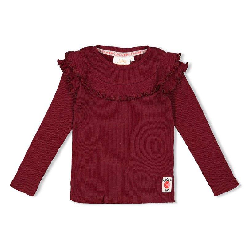 geripptes Longsleeve Mädchen Queen of Hearts Jubel bordeaux von Jubel