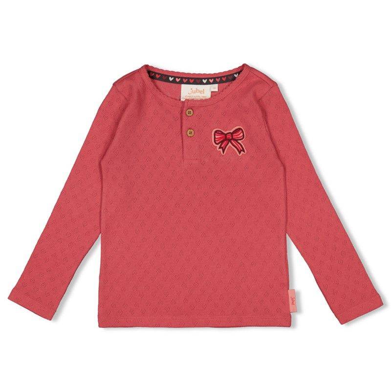 weiches geripptes Longsleeve Mädchen Queen of Hearts pink Jubel von Jubel