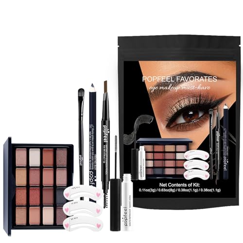 Augen-Make-up-Set | Make-up-Set klein | Kosmetisches Make-up-Set | Kreieren Sie atemberaubende Augen-Looks mit einem tragbaren achtteiligen Augen-Make-up-Set, das langlebig, wasserfest, tragbar und id von Jubepk