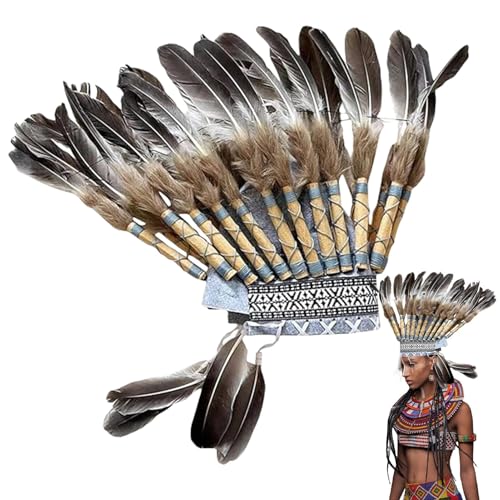 Chief Feather Hat | Native Feather Hat | Native Style Hat | Vintage Feather Headband | Allowing Wearers to Connect with and the Traditions and History Associated with Feathered Adornments. von Jubepk