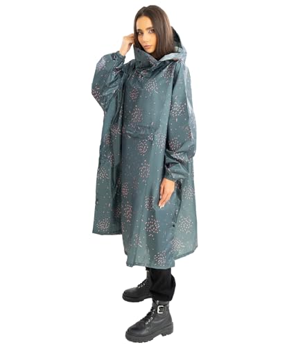 Jubi® Regenponcho Damen aus 100% Recycled Polyester - Grün- Nachhaltig, Leicht & Wasserdicht von Jubi
