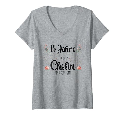 Damen Lieblingschefin Job Teamleiterin 15 Jahre Jubiläum Chefin T-Shirt mit V-Ausschnitt Damen Lieblingschefin Job Teamleiterin 15 Jahre Jubiläum Chefin T-Shirt mit V-Ausschnitt von Jubiläum Chefin und Teamleiterin Geschenk