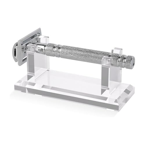 Badezimmer Rasiermesser Stand - Acryl -Rasierorganisator, Kompakthalter | Horizontaler Klingenspeicher mit Slip-Basis für Papa Männer Friseur Pflege-Reise-Kit Eitelkeit Arbeitsplatte Duschzubehör von Jubilofex