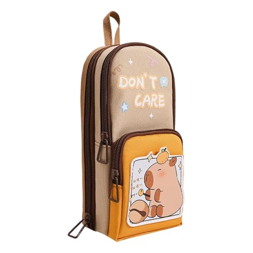Jubilofex Capybara Bleistifttasche - Cartoon Pencil Cash | Cartoon-Stifthülle mit großer Kapazität für Studenten, Schulmaterialien, Happy Capybara, riferimento alla descrizione, Siehe von Jubilofex