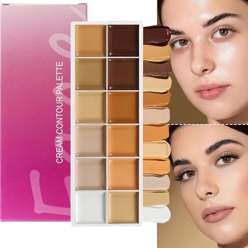 Jubilofex Concealer-Palette – Foundation Creme 12 Nuancen – Make-up Concealer für Frauen reife Haut Abend Hochzeit Reise Rendezvous von Jubilofex
