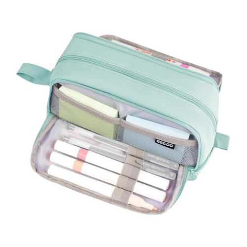 Jubilofex Große Schlampermäppchen, Großes Federmäppchen Organizer Mit Mehreren Fächern, Stiftehalter Tasche Mit 4 Fächern Für Schreibwaren Marker Schule Büro Unterricht College Kinder Erwachsene von Jubilofex