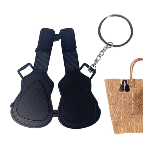 Jubilofex Guitar Pick Halter Keychain, 3D -Druckplectrum -Fall | Tragbarer Pick -Halter Schlüsselbund Charme für Schlüsselbeutel -Rucksack -Brieftasche Geldbörse Dekoration von Jubilofex