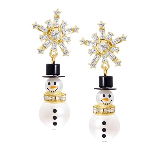 Ohrringe mit Schneeflocken, Weihnachten, Schneeflocken, Ohrringe aus Kunstperle, wiederverwendbar, Weihnachtsschmuck für, Se référer au descriptif, + Kunstperle, Siehe Beschreibung von Jubilofex