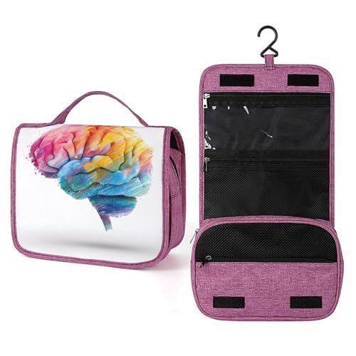 Brain in Bunte Reise-Kulturbeutel für Damen, zum Aufhängen, Make-up-Organizer mit Haken für Shampoo Brain in Bunte Reise-Kulturbeutel für Damen, zum Aufhängen, Make-up-Organizer mit Haken für Shampoo von Jubonexis