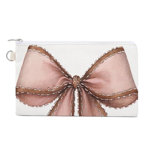 Canvas-Geldbörse, Aquarell-Cowgirl-Schleife, Münzgeldbörse, Reißverschluss, kleine Kosmetiktasche von Jubonexis