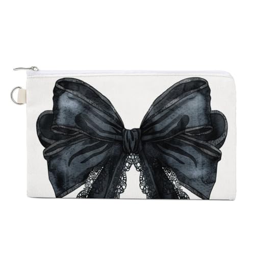 Canvas-Geldbörse, Halloween, Schleife, schwarze Spitze, Münzgeldbörse, Reißverschluss, kleine Kosmetiktasche Canvas-Geldbörse, Halloween, Schleife, schwarze Spitze, Münzgeldbörse, Reißverschluss, kleine Kosmetiktasche von Jubonexis