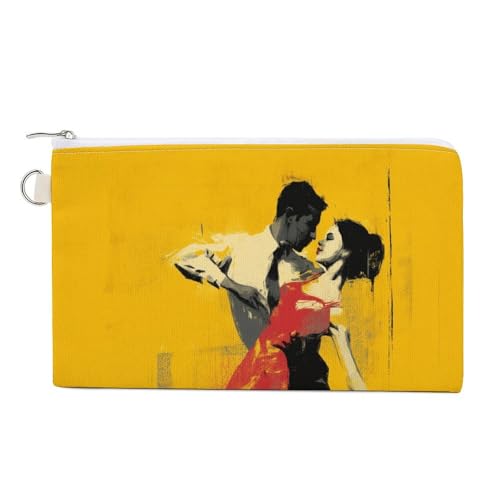 Canvas-Geldbörse, Tanzpaar, Graffiti-Stil, Münzgeldbörse, Reißverschluss, kleine Kosmetiktasche von Jubonexis