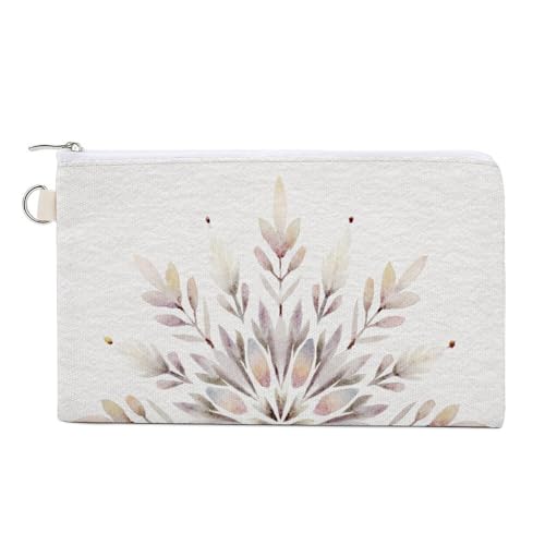 Canvas-Geldbörse, Weihnachts-Schneeflocken-Druck, Münzgeldbörse, Reißverschluss, kleine Kosmetiktasche von Jubonexis