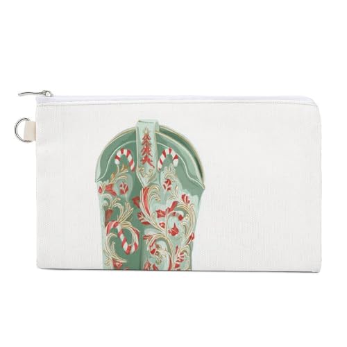 Canvas-Geldbörse, niedlicher Cowgirl-Stiefel-Druck, Münzgeldbörse, Reißverschluss, kleine Kosmetiktasche Canvas-Geldbörse, niedlicher Cowgirl-Stiefel-Druck, Münzgeldbörse, Reißverschluss, kleine Kosmetiktasche von Jubonexis