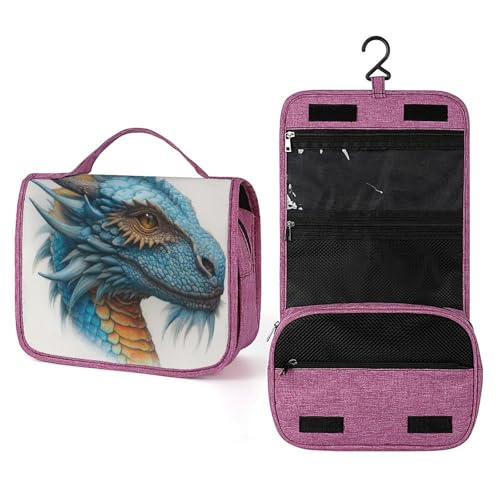 Drachenkopf-Kulturbeutel für Damen, zum Aufhängen, Make-up-Organizer mit Haken für Shampoo, Blau Drachenkopf-Kulturbeutel für Damen, zum Aufhängen, Make-up-Organizer mit Haken für Shampoo, Blau von Jubonexis