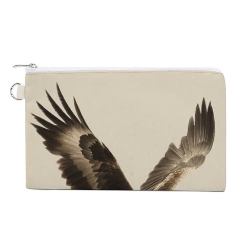 Geldbörse aus Segeltuch, Adler mit ausgebreiteten Flügeln, Münzgeldbörse, Reißverschluss, kleine Kosmetiktasche von Jubonexis