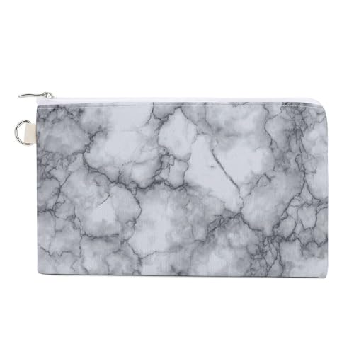 Geldbörse aus Segeltuch, luxuriös, graue Marmor-Textur, Münzgeldbörse, Reißverschluss, kleine Kosmetiktasche von Jubonexis