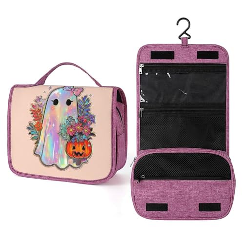Holografischer Geist mit koketter Schleife, Reise-Kulturbeutel für Damen, hängender Make-up-Organizer mit Haken für Shampoo Holografischer Geist mit koketter Schleife, Reise-Kulturbeutel für Damen, hängender Make-up-Organizer mit Haken für Shampoo von Jubonexis