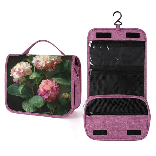 Hortensien Vintage Reise-Kulturbeutel für Damen, hängender Make-up-Organizer mit Haken für Shampoo Hortensien Vintage Reise-Kulturbeutel für Damen, hängender Make-up-Organizer mit Haken für Shampoo von Jubonexis